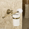 Free Shipping Wholesale and Retail High end Wall Mounted Toilet Cleaning Brush Antique Brass Toilet Brush