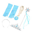 4Pcs set Princess Elsa Anna Hair Accessories Crown Wig Magic Wand Glove for Kids Party Fast