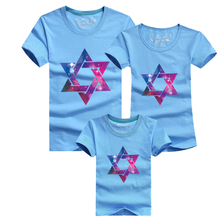 2016 New Time-limited Mother And Daughter Clothes Family Matching Bobo Choses Girls Boys Pentagram T-shirts Women Men Crop Tops