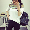 2016 New Spring Clothes Hoodies Five Colors Loose Patchwork Hoodies Casual Fashion Long Sleeve o Neck