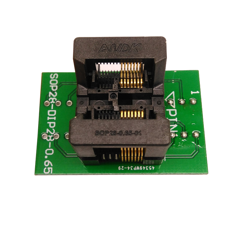 SSOP14(28)-0.65 SSOP14 TSSOP14 to DIP14 Programming Socket Pitch 0.65mm IC Body Width 4.4mm 173mil Test Socket Adapter Programmer