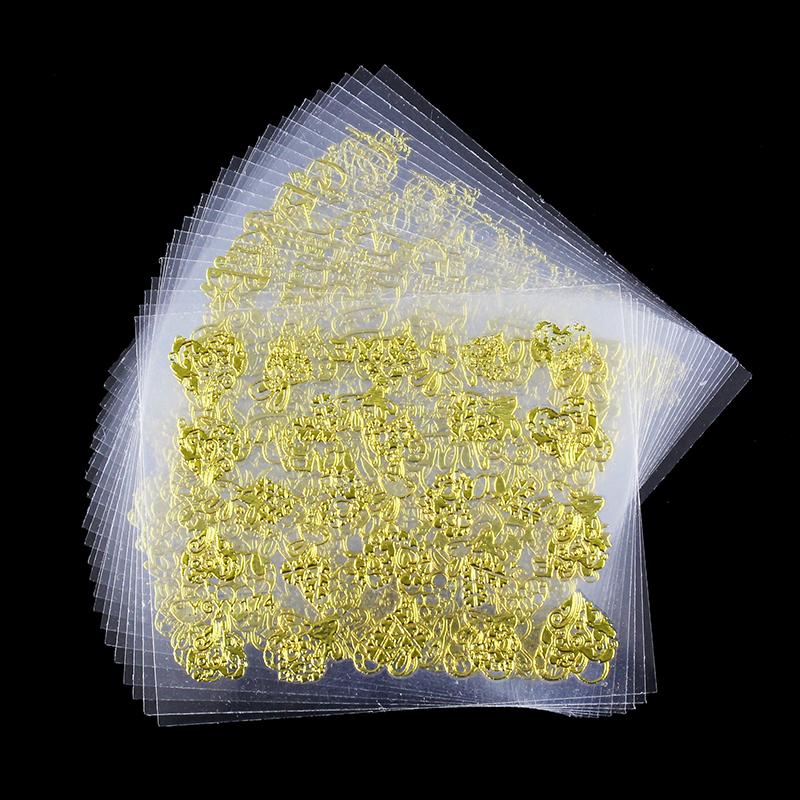 Golden 24 Designs OF Nail Stickers Beauty Glitter 3D Nail Art Bronzing Stamping Diy Decorations For