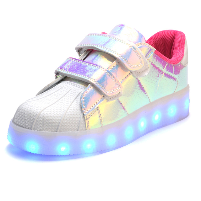 2016 Горячие Дети Shoes LED светом до Корзины Девушки Освещение Светящиеся Мальчики Shoes Lumineuse Chaussure Enfant Детские Кроссовки