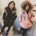 New 2016 Girls Thicken Cotton Coats Kids Cotton padded Clothes Children Mid long Style Warm Jackets