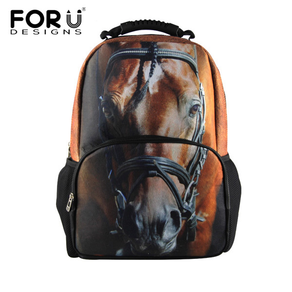 Image of Cool Children 3D Animal Felt Backpack Men's Backpack Crazy Horse Printing Bag For School Girls College Student Bagpack Retail