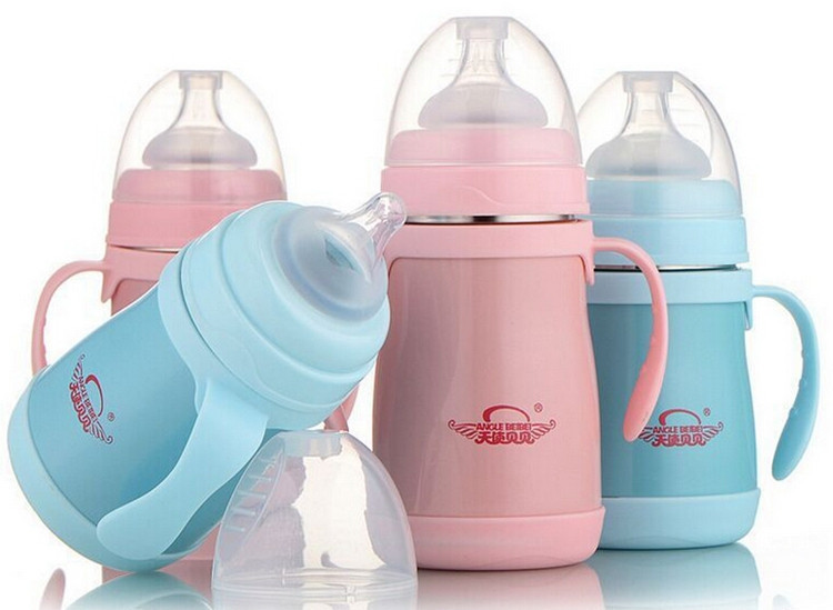 Handle Feeder For Baby Feeding Bottle Stainless Steel Milk Bottles Baby Nursing Bottle Keep Warm 4Hours Sippy Cups With Handle (2)