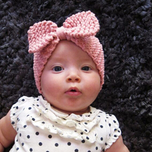 Sweet Baby Turban Ear Warm Headband Crochet Knitted Bow Hairband Head Wrap Hair Bands Accessories for Baby Girl Infant Toddler
