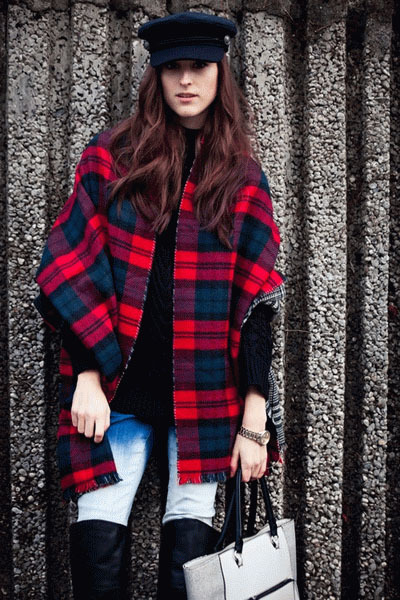 Lady Women Neck Warm font b Tartan b font Grid Pashminas Reversible Shawl Scarf Wrap free