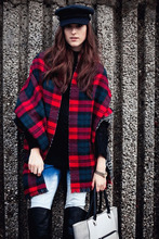 Lady Women Neck Warm Tartan Grid Pashminas Reversible Shawl Scarf Wrap free shipping