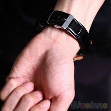 Fashion Roman Dial watch Mens Elegant Leather Black Analog Quartz Sport Wrist Watch men 0675