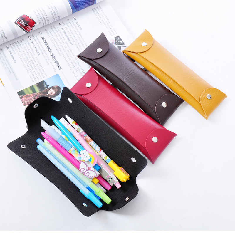 (Min order is 10) Korea stationery pencil case vintage brief leather
