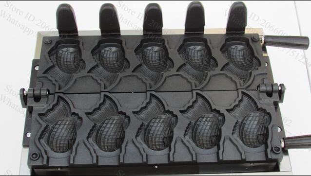 Description Picture 2 of itemDigital 110v/220V Electric 5 moulds Ice Cream Taiyaki Gold Fish Waffle Maker Machine Baker Iron Pan Plate