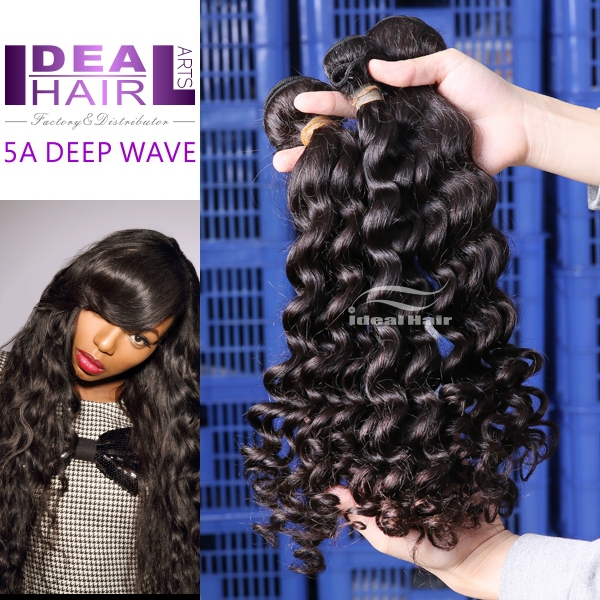 2pcs 3pcs 4pcs ideal brazilian deep wave virgin hair,Grade 5A unprocessed natural hair color brazili