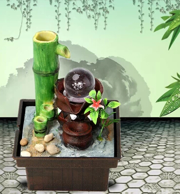desktop water fountain feature bamboo lucky feng shui ornaments office decorations home decoration resin crafts decor