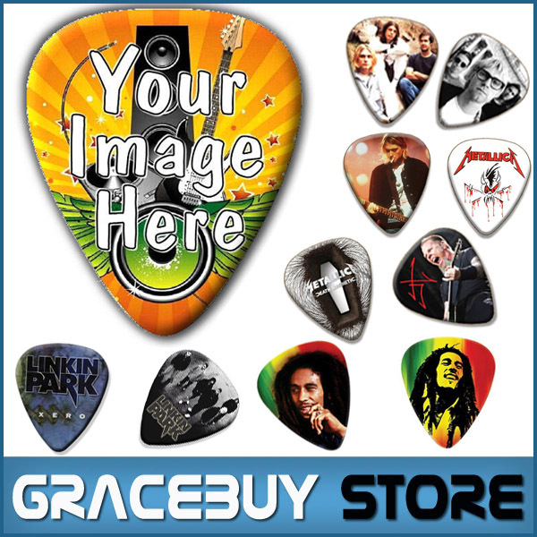 Image of Custom Personalized Guitar Picks Print Your Own Design Logo or Sign Name on ABS Picks Make Printed Customized Guitar Picks