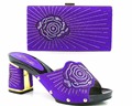 Latest Italian Flowers Rhinestone Shoes And Bag Set Nigerian Style Sandal Women Shoes And Bag To