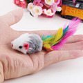 5Pcs lot Soft Fleece False Mouse Cat Toys Colorful Feather Funny Playing Toys For Cats Kitten