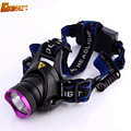 Purple head headlamp glare headlights T6 LED outdoor head lamp zoom charging batteries long range waterproof