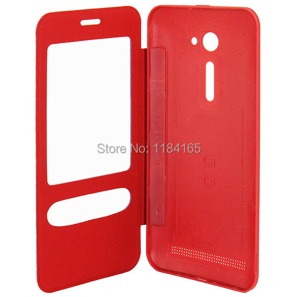 KOC-1928R_1_Leather Case + Plastic Replacement Back Cover with Call Display ID for ASUS Zenfone 2 (5.0) ZE500CL