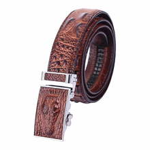 2015 Mens belts luxury genuine leather Crocodile designer Automatic belt men buckle 100 Real Cow skin