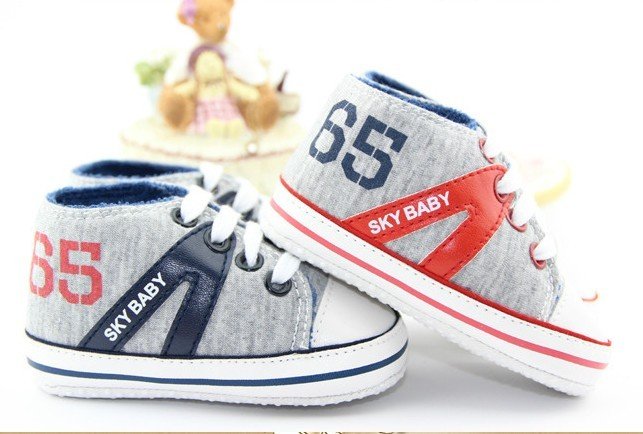 Hot Selling Baby Boy Shoes Fashion Design Children Casual Shoes Classical Number Pattern Knitting Fabric Kids