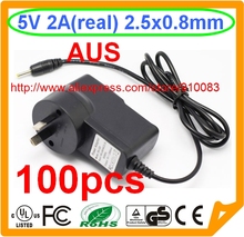 100pcs 5v 2a 2.5mm AUS Charger for Cube iWork8 3G chuwi v88 Ampe A10 deluxe Ramos W30HD Q88 Ainol Venus Kids Tablet Nabi 2 II