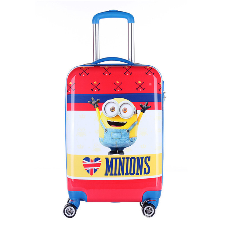 18'' 20'' Children Kawaii Minions Luggage/ABS+PC Yellow Suitcase/Kids