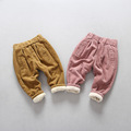 2016 winter new boys and girls baby Korean corduroy double thickening plus cashmere trousers Harlan pants