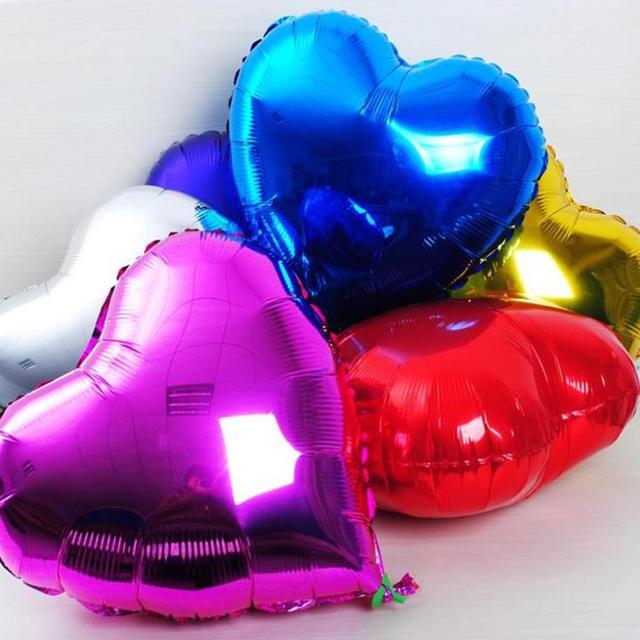10 шт. / устанавливается Heart shaped фольгированные шары день рождения ну вечеринку украшения украшены 10 " любовь #ZH105