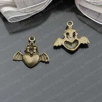 (26410)Fashion Jewelry Findings,Accessories,charm,pendant,Alloy Antique Bronze 22*21MM Love the wings 30PCS