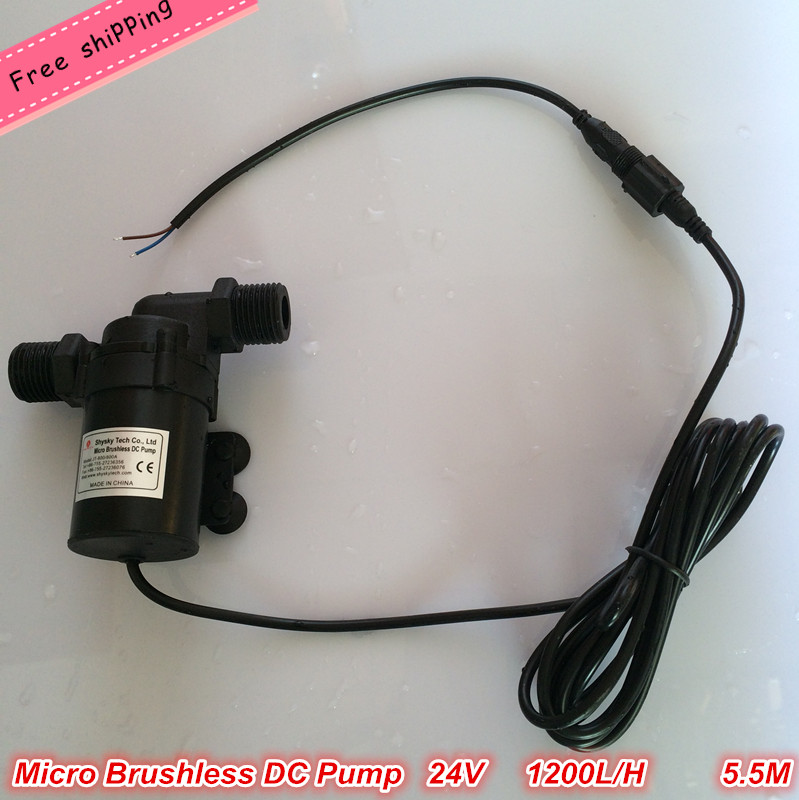 2pcs/Lot Micro Brushless Pump Solar Power DC Pump Centrifugal Water Pump 800/800A-G, 24V 1200LPH 5.5M for hot water, Submersible