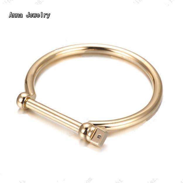 America Navy Style Retro Lock Bracelet,in Round Shpe with Screw Clasp