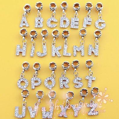 Free-Shipping-1Pc-Alloy-Bead-Charm-European-Letter-Of-The-Alphabet-Silver-Bead-Fit-Pandora-Bracelets