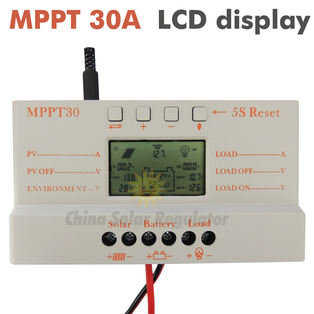 mppt 30a solar controller charger 5v usb charger 12v 24v solar panel battery lcd charger mppt 30a solar controller charger 5v usb charger 12v 24v solar panel battery lcd charger