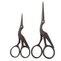 Exquisite Crane Pattern Sewing Scissors Antique Embroidery Scrapbooking DIY Handmade Crafts Sewing Supplies Bronze 1Set 2pcs