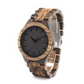 BOBO BIRD D30 Men s Walnut and Ebony Wooden Watch with All Wood Strap Quartz Analog