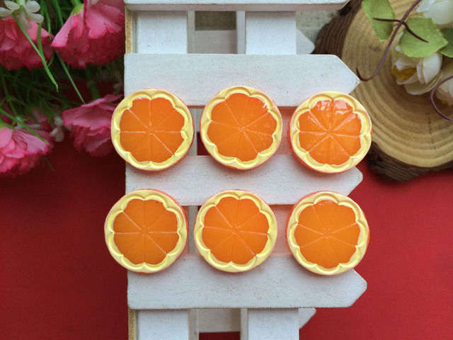 Free Shipping!flatback resin orange simulation of food cabochons for DIY phone case decoration 50PCS/lot