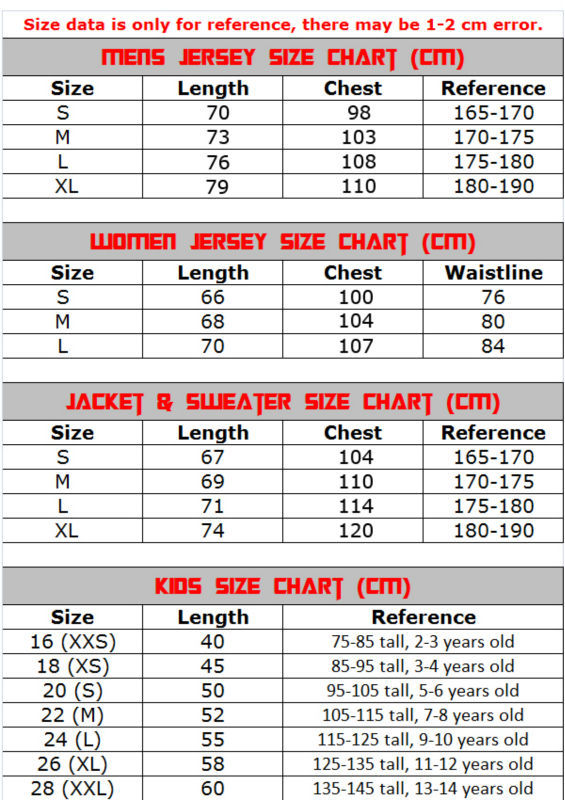 NEW size chart