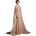 Lebanon Robe De Soiree Longue Prom Beads Saudi Arabia Evening Dresses Long 2016 Sleeved Abaya Dubai