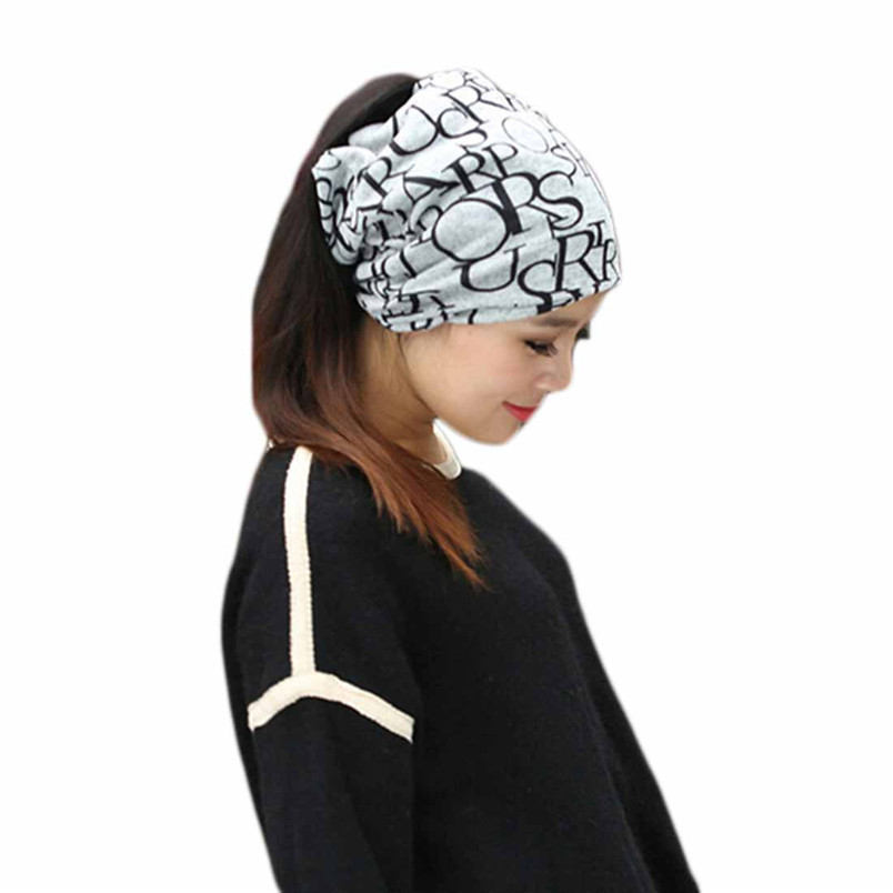 Novel designs Fashion Hip-Hop English Letter Multi Purpose Baggy Hat Unisex Scarf Beanie Cap QQ