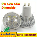 1PCS Ultra Bright dimmable 9w 12W 15w GU10 LED Bulbs Spotlight High Power gu 10 led