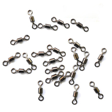 100PCS Ball Bearing Swivel Solid Rings Fishing Connector 6 8 10 12 14# Steel Alloy Fishing Tools