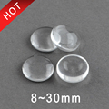 8 10 12 14 16 18 20 22 30MM Half Round Clear Transparent Glass Crystal Cameo