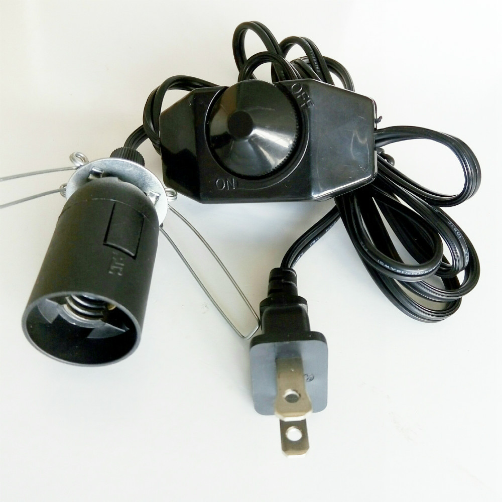USA 2 pin plug to E12 socket with dimmer switch power cord, salt lamp power cord from Kuncan-in ...