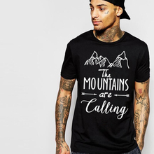 The Mountains are Calling Letter Black Hip Hop Novelty T font b Shirts b font font