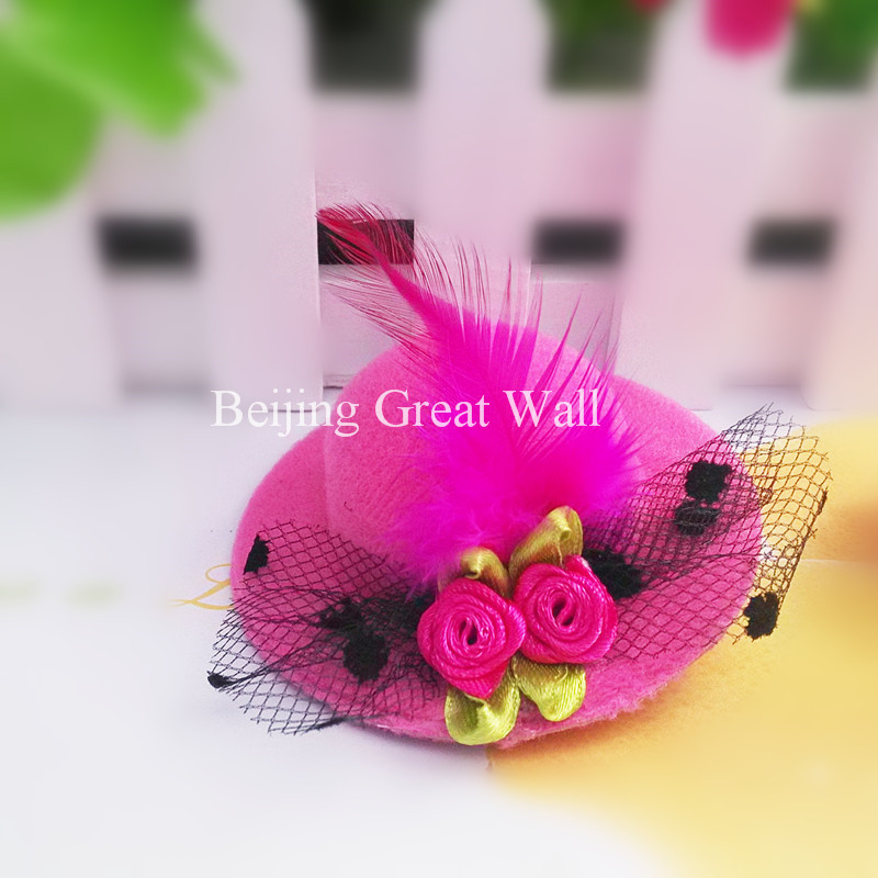 Image of 1pc New Party Small Fur Hat Flower Yarn Hairpins Kids Accessories Children Accessories Baby Hair Accessories party hair clip