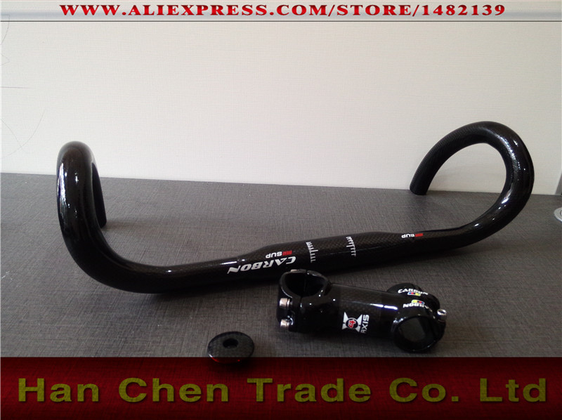 New carbon bicycle Handlebar carbon road handlebar stem top caps 17color bike parts 400 420 440mm