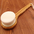 Natural Wooden Shower Body Bath Brush Massager Super Soft Synthetic Fiber Sponge Bath Shower Spa Scrubber
