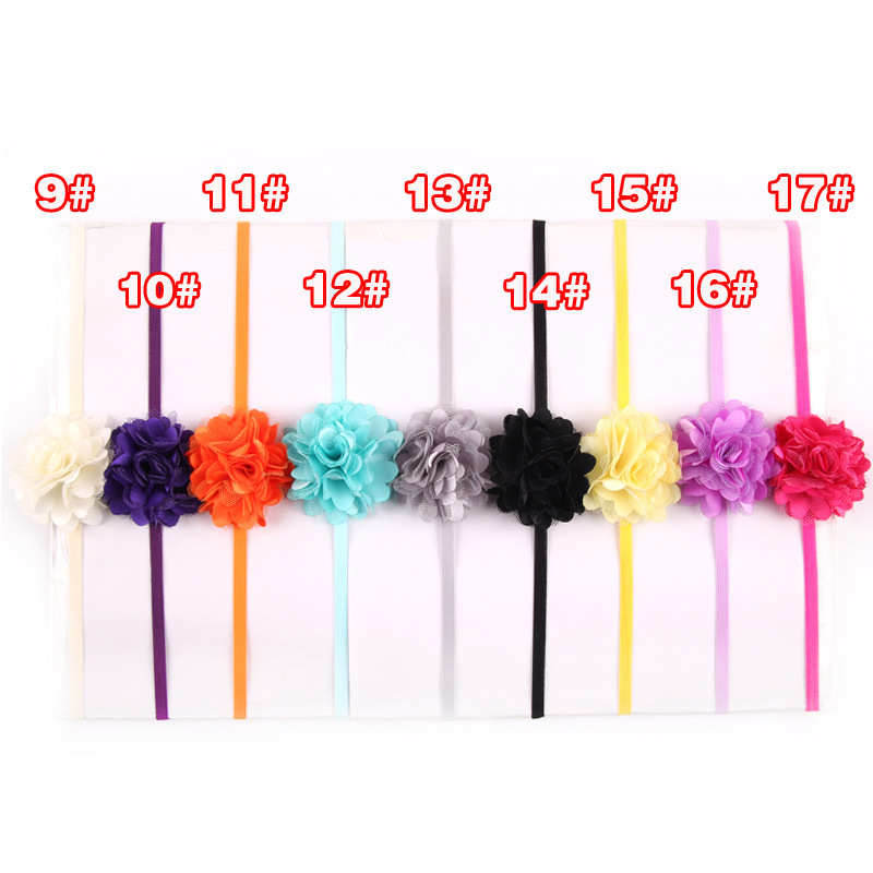 Chiffon Flower hairband Hair Accessories Baby Girls Lace Headband Baby Infant girl Hair Weave band childern hair clips (20)