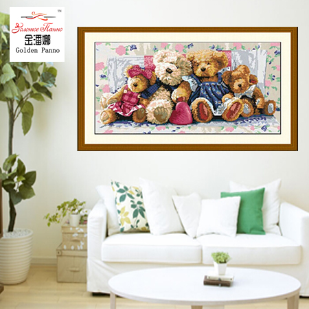 Needlework DIY resin square diamond cross stitch full embroidery Bear one pattern rhinestone pasted crystal painting